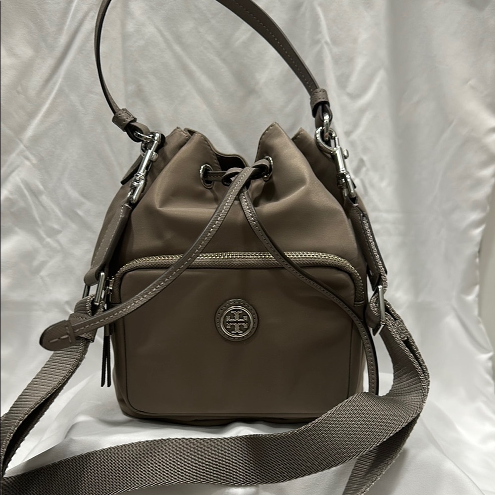 Tory Burch Taupe Bucket Bag